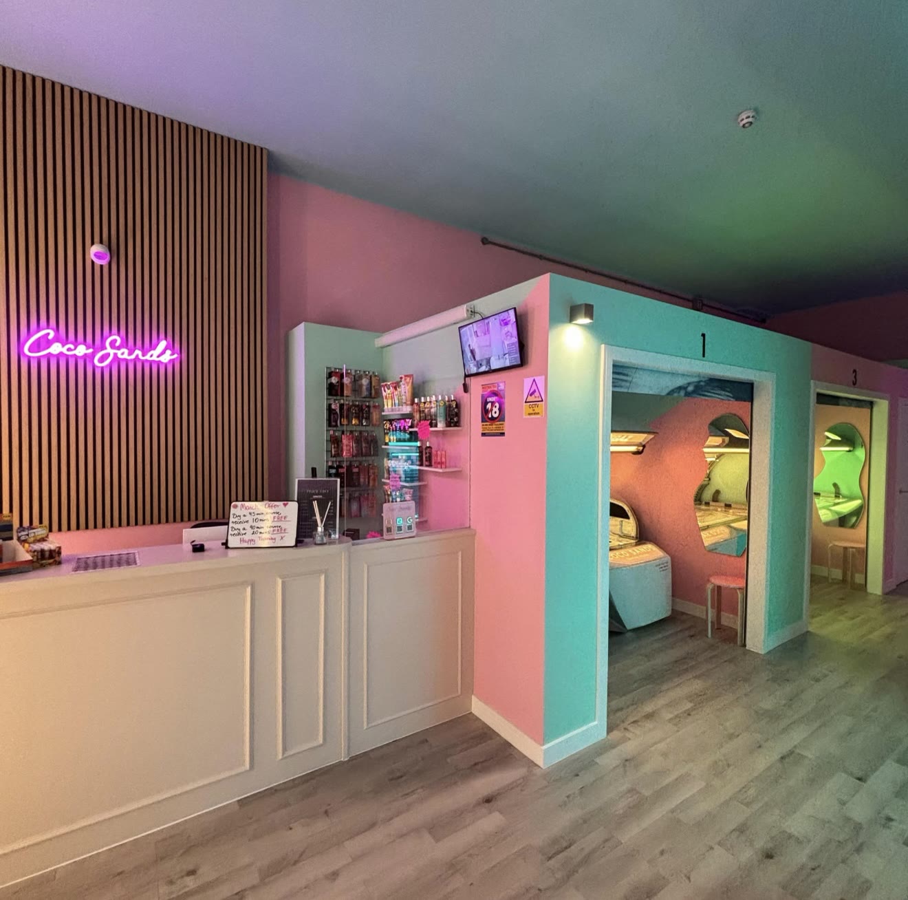 Coco Sands tanning studio reception, Bradford
